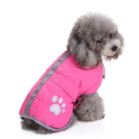 Reflective Dog Cotton Clothes Winter (Option: DZ151 Pink Wear On Both Sides-S)