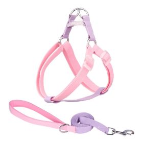 Macaron Traction Dog Rope Small And Medium Sized Pets (Option: Set Purple Pink-XS)