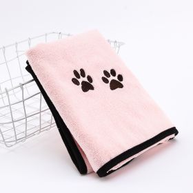 Solid Color Printed Microfiber Pet Towel (Option: Pink-70cmx140cm)