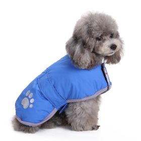 Reflective Dog Cotton Clothes Winter (Option: DZ149 Blue Wear On Both Sides-XS)