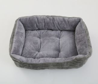 Four Seasons Universal Pet Bed Candy Color Square Kennel Teddy Pomeranian Mat Cat Nest Pet Bed (Option: Dark Gray-S)