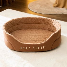 Warm Thick Sponge Cat Nest Small Removable And Washable (Option: S-Brown Thick Sole Velvet Nest)