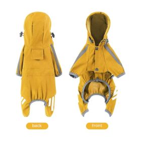 Big Dog Raincoat Cape-style Reflective Stripe Pet (Option: Yellow-XXL)