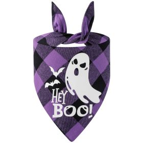 Plaid Luminous Halloween Pet's Saliva Towel (Option: Double Layer Style 2-65x45x45)