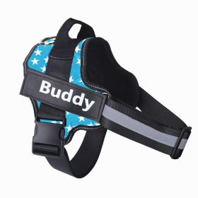 Dog Harness No Pull Reflective Breathable Adjustable Pet (Option: Blue and stars-M)