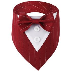 Pet Tie Banquet Suit Triangular Binder (Option: Striped Red-M)