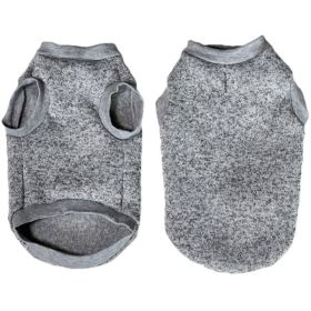 Pet Vest Fleece Lined Padded Warm Keeping Round Neck Pullover Dog Clothing (Option: Gray-M)