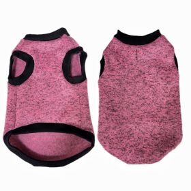 Pet Vest Fleece Lined Padded Warm Keeping Round Neck Pullover Dog Clothing (Option: Pink-M)