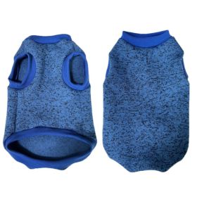 Pet Vest Fleece Lined Padded Warm Keeping Round Neck Pullover Dog Clothing (Option: Blue-M)