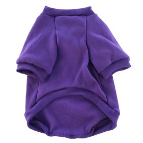 Pet Clothes Fleece-lined Thickened Solid Color Hoodie (Option: Purple-L)