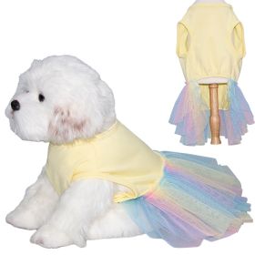 Dog Skirt Thin And Comfortable Colorful Pet Gauze Skirt (Option: Yellow-S)