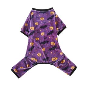 Halloween Dogs And Cats Universal Cartoon Printed Pet Clothes (Option: Purple-M)