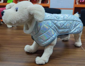 Pet Clothes Waterproof Velvet Warm (Option: Silver-M)