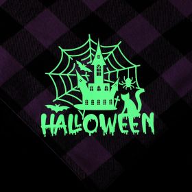 Plaid Luminous Halloween Pet's Saliva Towel (Option: Single Layer Style 3-65x45x45)