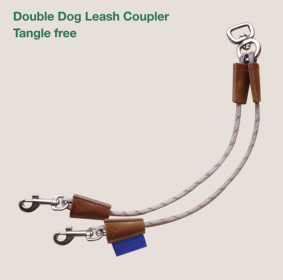 One Tow Double Head Traction Anti Winding Dog Rope (Option: Gray-M)