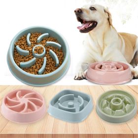 Plastic Pet Dogs And Cats Choke Prevention Slow Food Bowl (Color: Green)