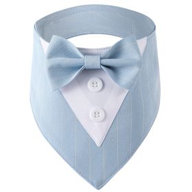 Pet Tie Banquet Suit Triangular Binder (Option: Light Blue Striped-M)