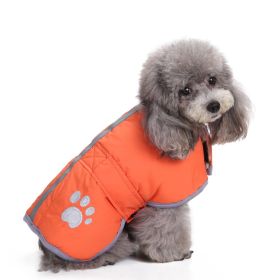 Reflective Dog Cotton Clothes Winter (Option: Orange Two Sides-XL)