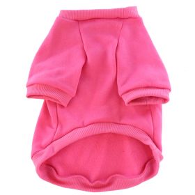 Pet Clothes Fleece-lined Thickened Solid Color Hoodie (Option: Pink-XL)