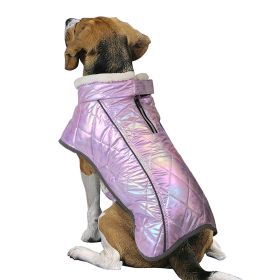 Pet Clothes Waterproof Velvet Warm (Option: Colorful Purple-XL)