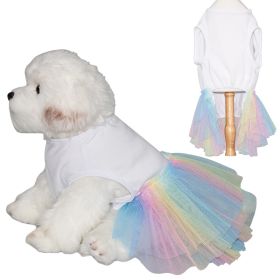 Dog Skirt Thin And Comfortable Colorful Pet Gauze Skirt (Option: White-L)