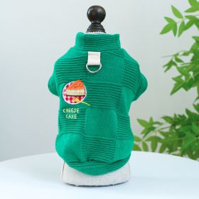 Pet Ring Dog Clothes Round-neck Shirt (Option: Green-XL)