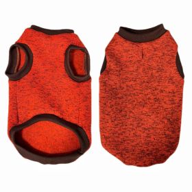 Pet Vest Fleece Lined Padded Warm Keeping Round Neck Pullover Dog Clothing (Option: Orange Red-XL)