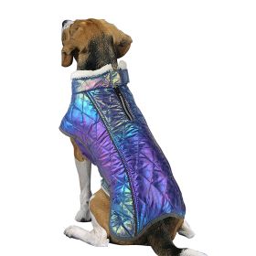 Pet Clothes Waterproof Velvet Warm (Option: Dazzling Blue-XXXL)