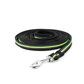 Pet Dog Chain Leash Products Accessories Nylon (Option: Green Black Touweixing-L 5m)