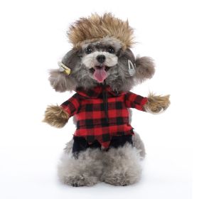 Pet Supplies Cartoon Upright Puppy Clothes (Option: PF88 Werewolf-L)