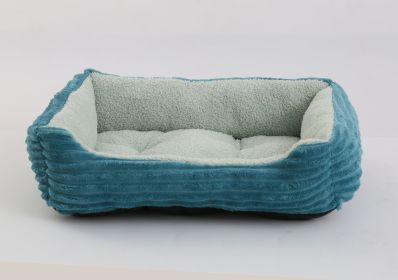 Four Seasons Universal Pet Bed Candy Color Square Kennel Teddy Pomeranian Mat Cat Nest Pet Bed (Option: Dark Green-XXL)